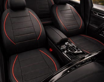 Universal Fit Faux Leather Car Seat Covers Set of 2, Waterproof Front Seat Protector, Airbag Compatible Seat Covers for SUV Sedan Truck Van.