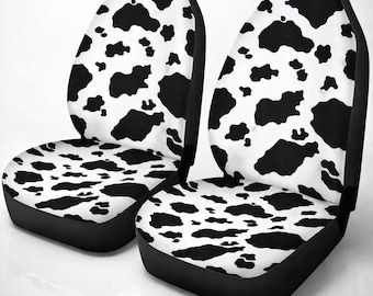 Cow Print Car Seat Covers Cute Aesthetic Auto Seat Protector Universal Fit Front Seats for SUV Truck Sedan Car Interior Decor