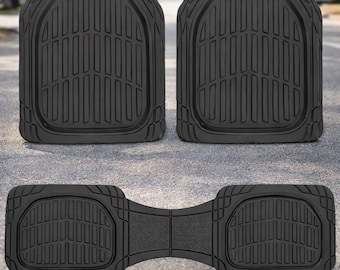 Deep Dish All-Weather Car Floor Mats - Black Waterproof Trim-to-Fit Automotive Mats for Cars, Trucks & SUVs, Universal Floor Liners