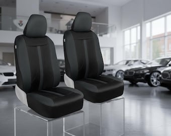 Gray Cloth Car Seat Covers for Front Seats – Premium Seat Protector for Cars, Trucks, Vans, SUVs – Bucket Seat Covers