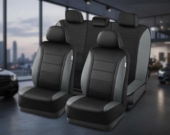 Leather Car Seat Covers Full Set Universal Fit Waterproof Breathable Auto Interior Protector Airbag Compatible for Cars SUV Truck Van