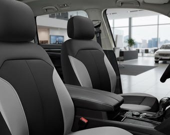 Waterproof Car Seat Covers Front Seats Universal Fit Oxford Cloth Seat Protector for Cars SUVs Trucks Interior Grey