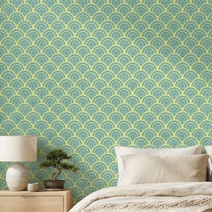 Peel and Stick Wallpaper: Japandi Wave Pattern - Tenant Friendly