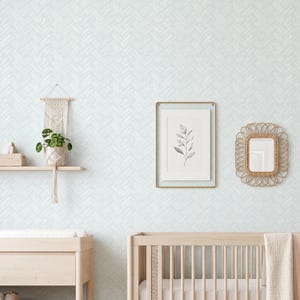 Japandi Style Coastal Minimalist Texture - Self Adhesive Peel and Stick Tenant Friendly Wall Cover, Herringbone Dash Pattern