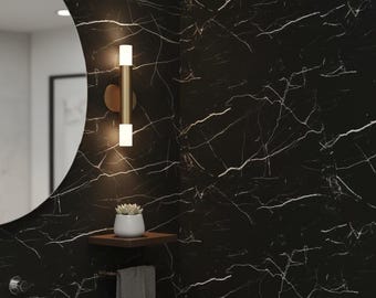 Black Marble Peel and Stick Wallpaper - Removable Dark Stone Texture