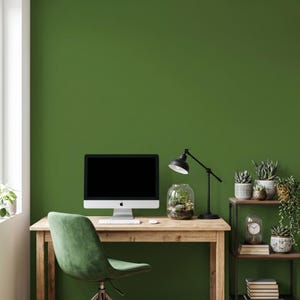 Forest Green Wall Mural: Removable Peel and Stick Wallpaper (Olive Tone)