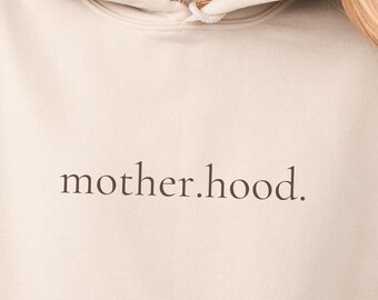Motherhood Hoodie Damen – Stylischer Mama Hoodie minimalistisch modern Pullover Geschenk Mama Frauen Muttertag Kapuzenpulli