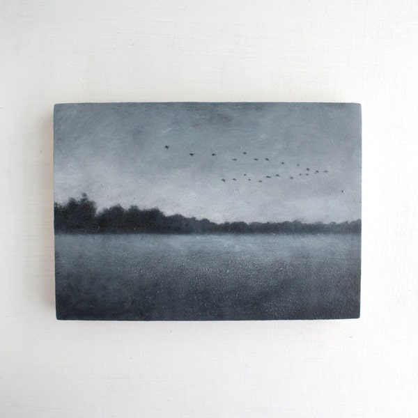 Flying Geese Oil Painting - 5 x 7