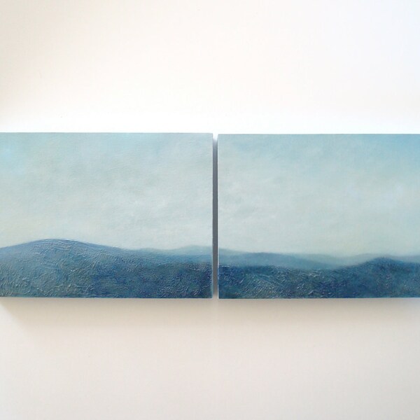 Adirondack View Diptych Oil Painting