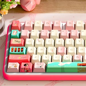 Ghibli Anime Keycaps Set 158 – Japanese Artisan PBT Custom Handmade for Mechanical Keyboard Cherry MX – Cute Kawaii Keycap
