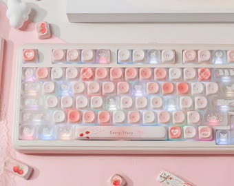 Kawaii Strawberry Keycaps Set – Berry Fruits Custom Artisan PBT-toetsenbordtoetsen voor mechanisch toetsenbord Cherry MX