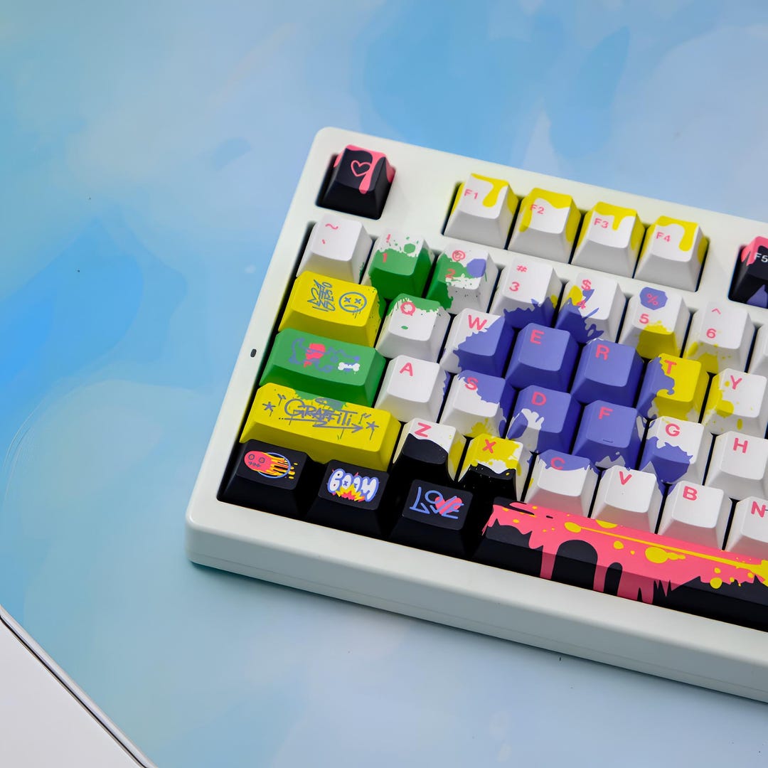 Graffiti Keycaps Set 141 – Abstract Custom Artisan PBT Keycaps for ...