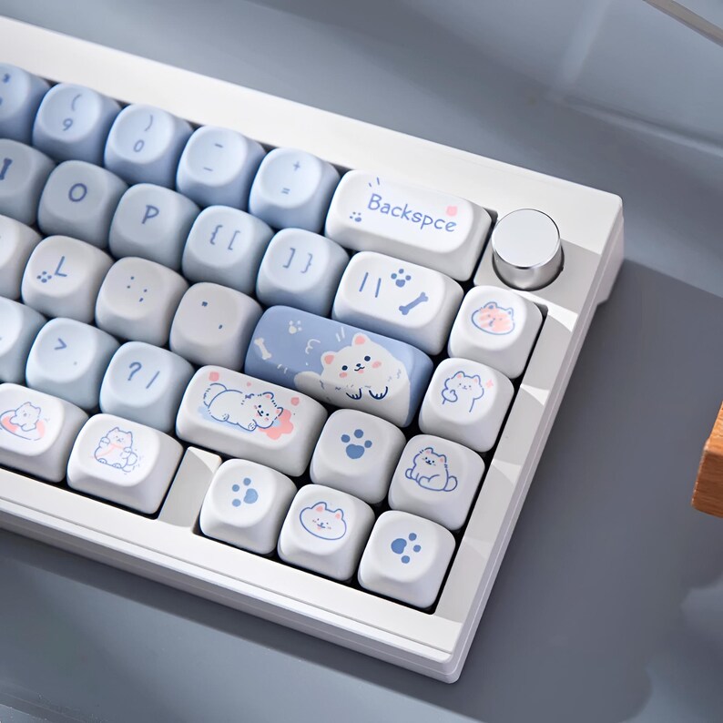 Kawaii Cat Keycaps Set for Girls – Cute Artisan PBT Custom Handmade for ...