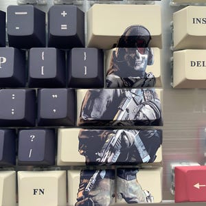 Juego de teclas Call of Duty – Ghost Modern Warfare MW2 MW3 Teclas PBT personalizadas para teclado mecánico Cherry MX - Regalo CoD
