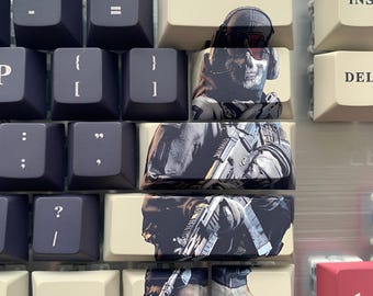 Call of Duty Keycaps Set – Ghost Modern Warfare MW2 MW3 PBT Custom Artisan Keycaps for Mechanical Keyboard Cherry MX - CoD Gift