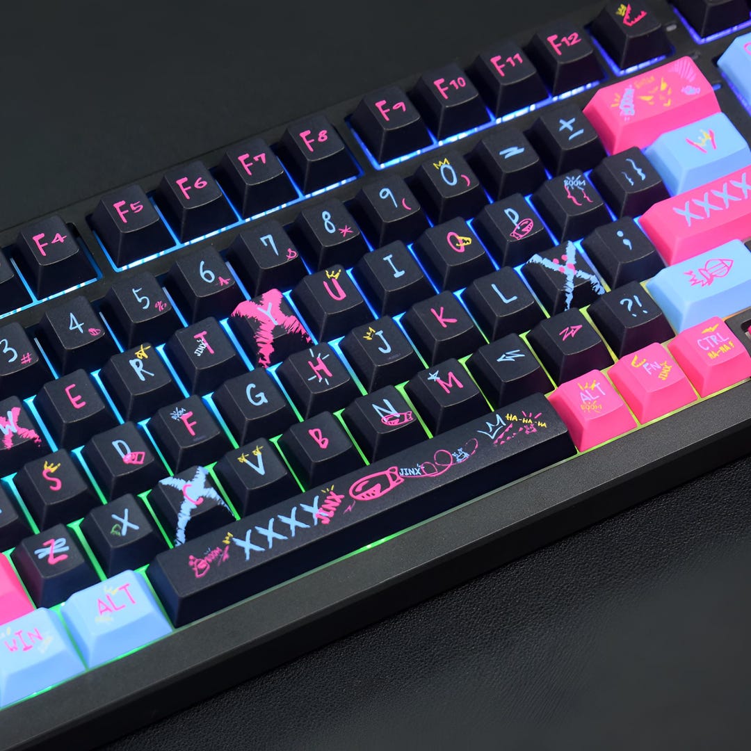Arcane Jinx Keycaps Set – League of Legends Custom Artisan PBT Keycaps ...