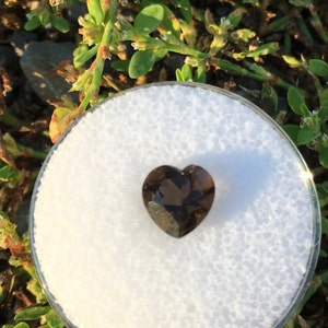Smoky Quartz, 1.30 carat, Heart Shape, Faceted, Loose Gemstone, Single Stone