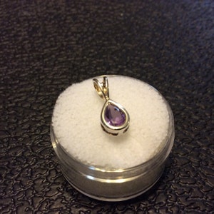 Argent sterling, breloque, pendentif, poire, améthyste, quartz, pierre de naissance de février, composant, élément