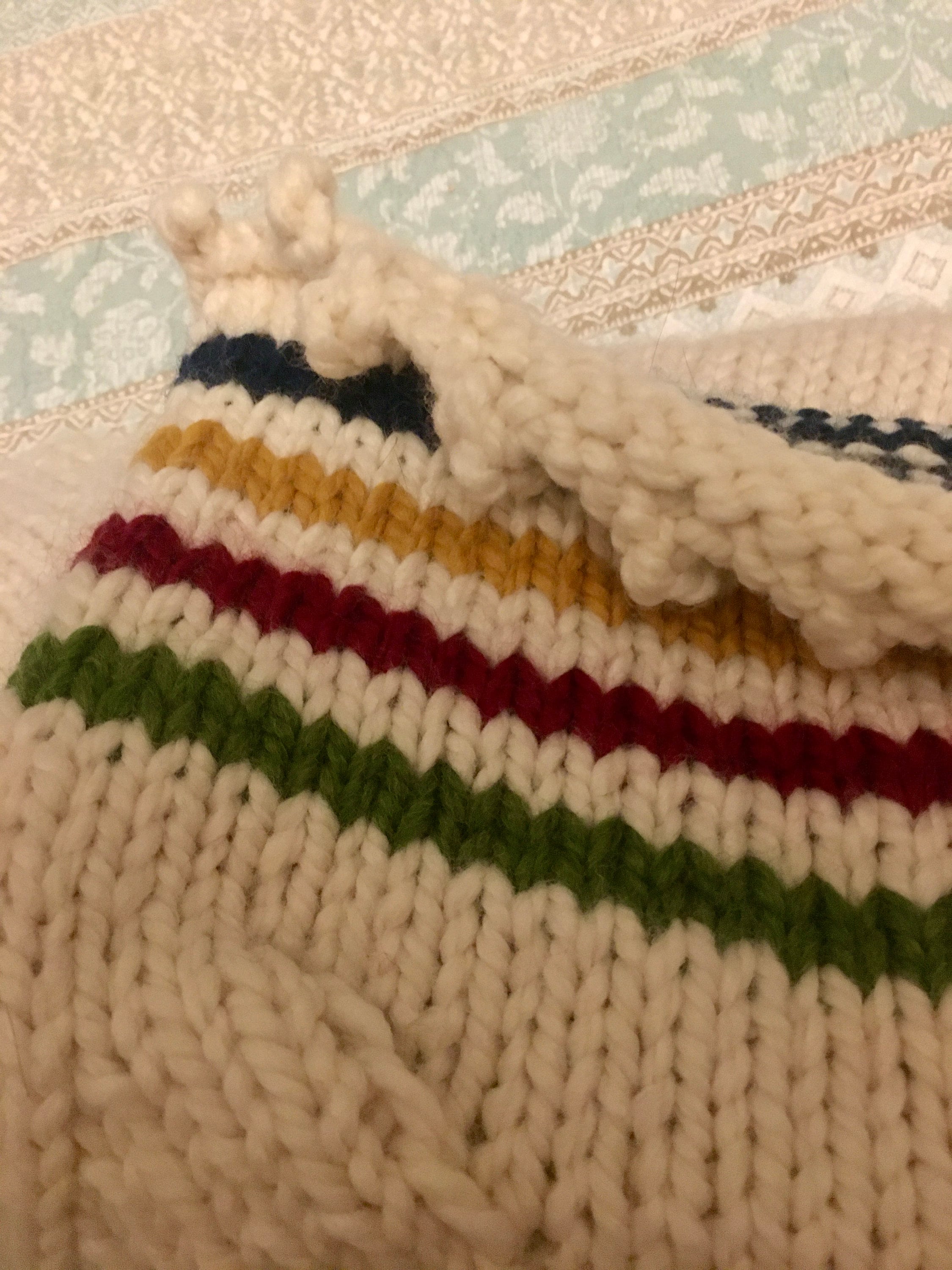 Hudson Bay Stripe Sweater Original Design Hand Knitted Wool Etsy Canada