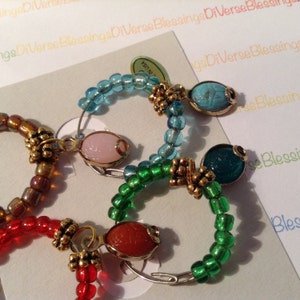 Faux Scarab, Wine Charms, Beverage Glass, Coffee Cup, set of 8, Stainless Steel, Memory Wire, Upcycled, Vintage Charms, Simulated Stone