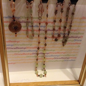 Sea Change, Necklace, Bracelet, Anklet, Pendant, Garnet, Chinese Unakite, Autumn Jasper, Aventurine,Serpentine, Copper, Gemstone