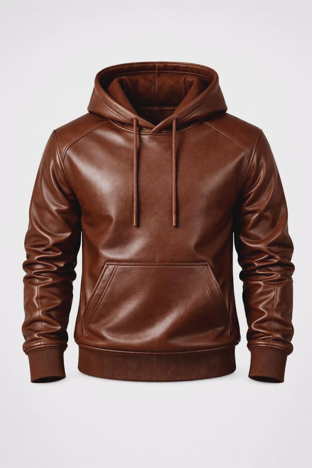Men's Real Leather Hoodie Jacket – Handmade Lambskin Hooded