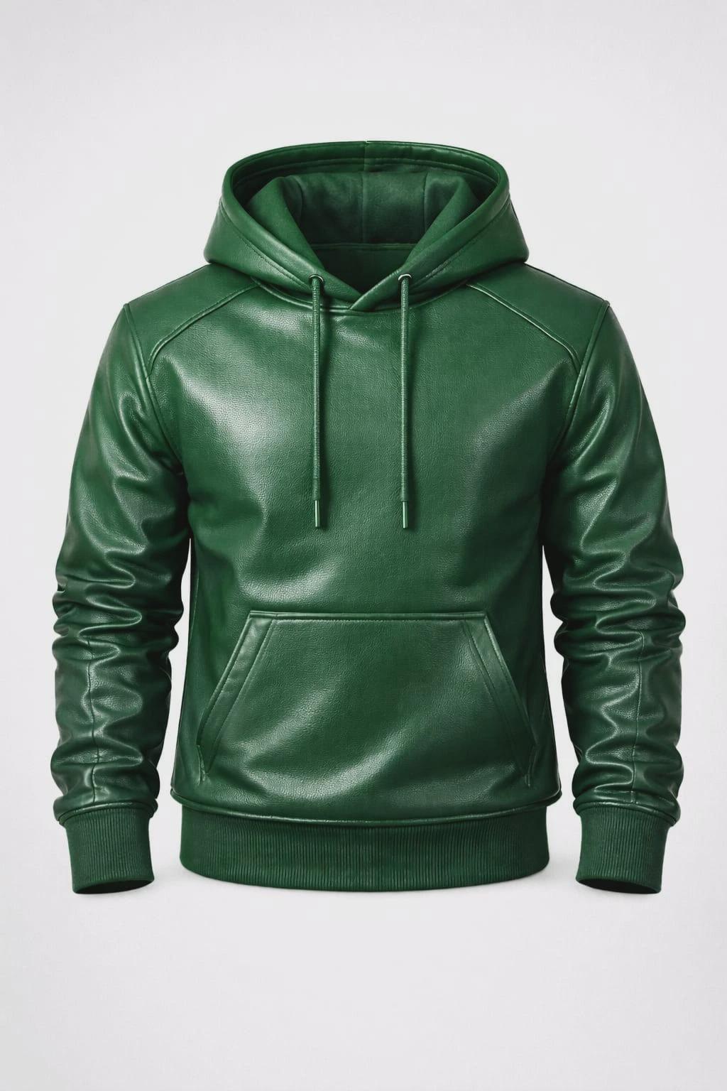 Men's Real Leather Hoodie Jacket – Handmade Lambskin Hooded