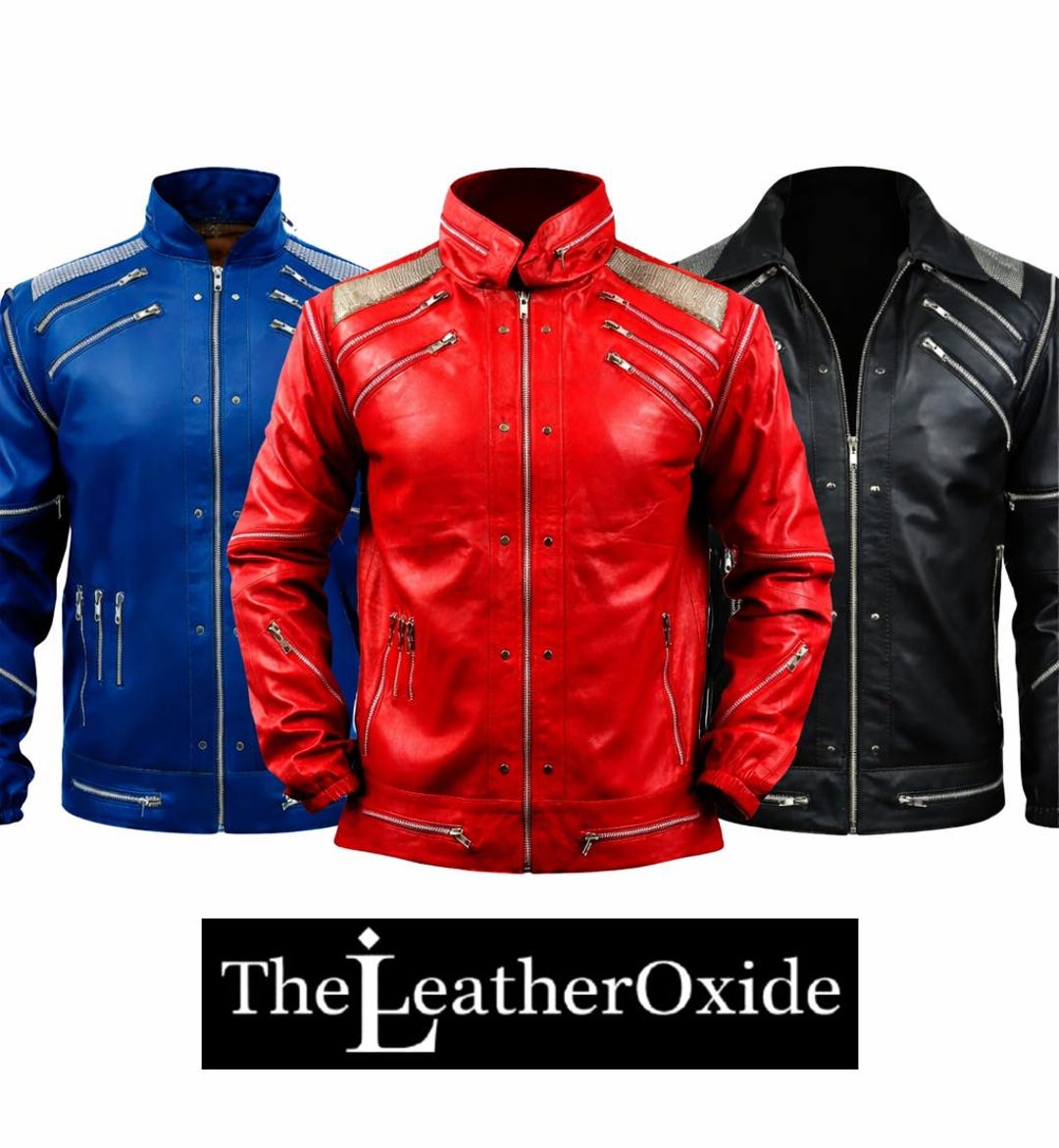 Michael Jackson Beat It Jacket | 80s Pop Star Red Biker Leather