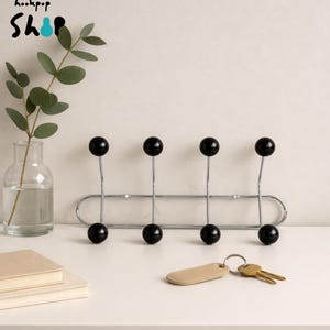 Mid Century Metal Wall Hook Rack – Modern Entryway Organizer