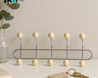 Mid Century Modern Chrome Wall Hook Rack – Entryway Organizer