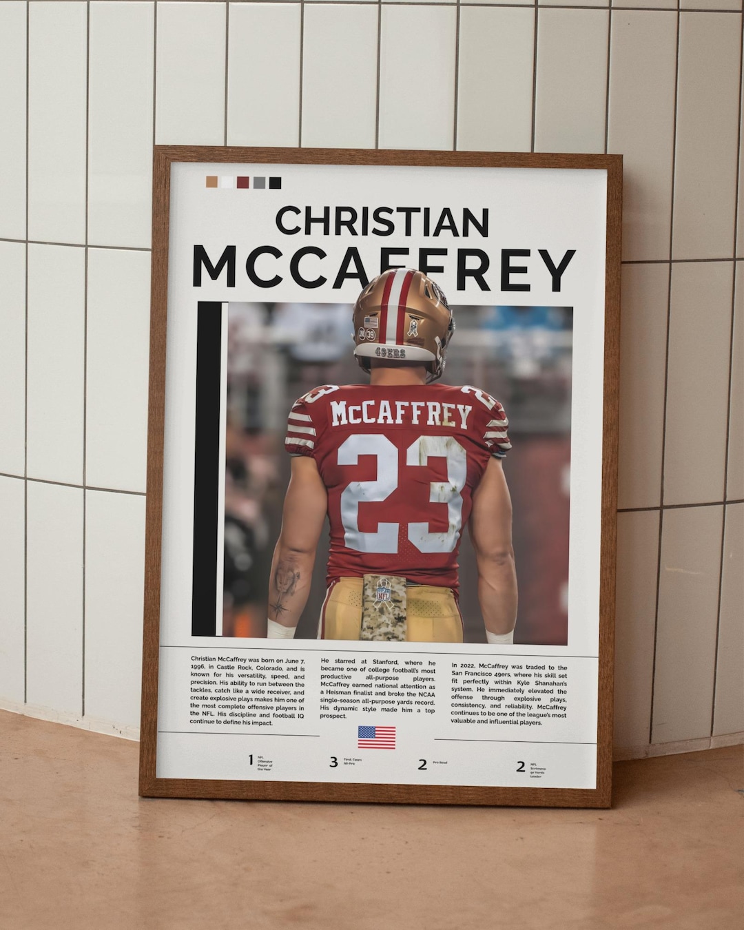 Christian Mccaffrey Poster, San Francisco 49ers Wall Art, NFL Print ...