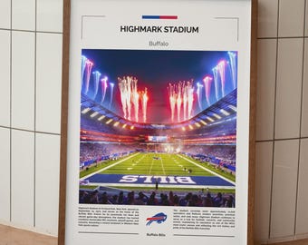 Affiche du stade Highmark, art mural Buffalo Bills, impression factures, affiche de la NFL, art mural NFL, cadeau pour les fans de football, art du stade