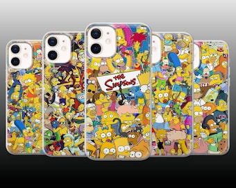 Custodia per telefono The Simpsons, custodia nostalgica con animazione per iPhone 17, 17Pro, 16e, 15, 14, 13, 12, Samsung S25 Fe, S24, A17 A56, Pixel 10Pro, 9A