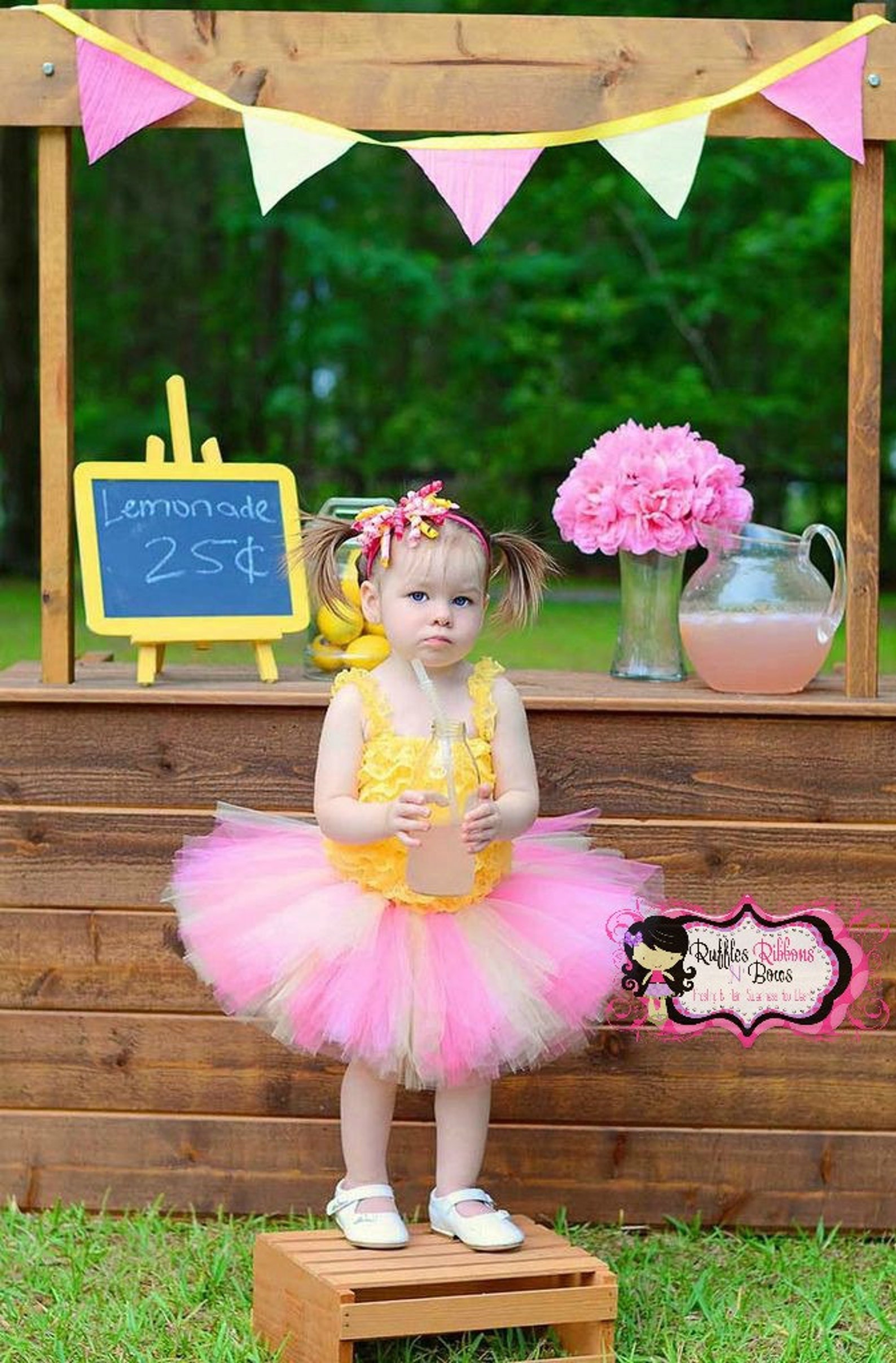 Tutu rose et jaune 1er anniversaire tenue Tutu ...