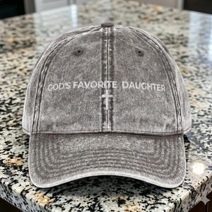 God's Favorite Daughter Hat, Christian Embroidered Baseball Cap for Women, Vintage Wash Dad Hat, Faith Based Gift, Religious Aesthetic image 4