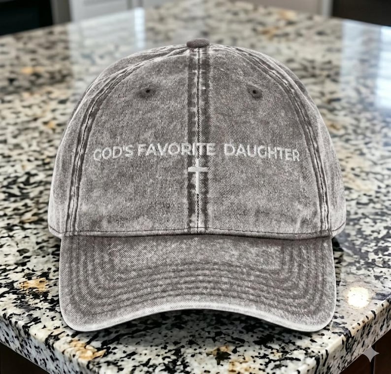 God's Favorite Daughter Hat, Christian Embroidered Baseball Cap for Women, Vintage Wash Dad Hat, Faith Based Gift, Religious Aesthetic image 4