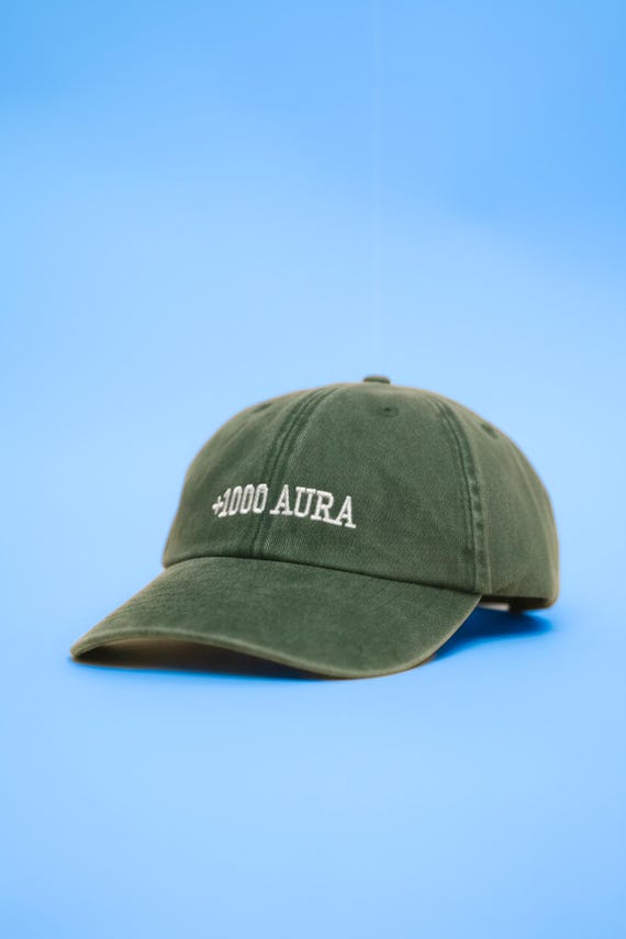 1000 AURA Kappe Bestickt – Vintage Dad Hat– Trend Meme Kappe – Geschenk für Teenager & Gamer – Retro Baumwollcap Unisex – Wunschtext