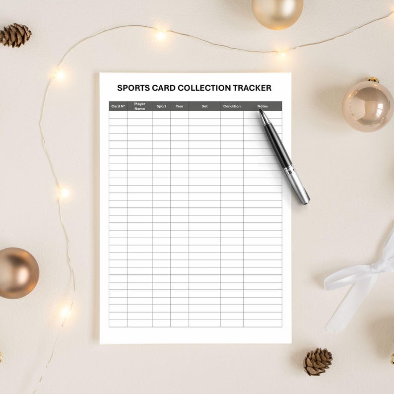 Sports Card Collector Tracker Template - Etsy