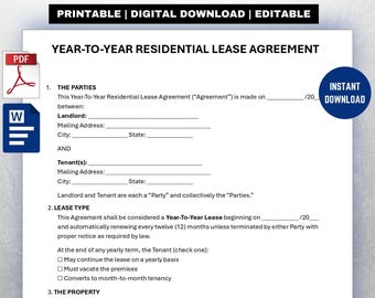 Yearly Rental Lease Agreement Template
