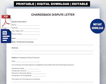 Chargeback Dispute Letter Template