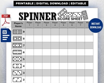 Spinner Score Sheet (Digital Download)