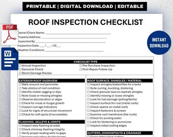 Modelo de lista de verificação para inspeção de telhado