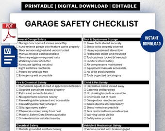 Garage Safety Checklist Template (Printable PDF & Editable Word)