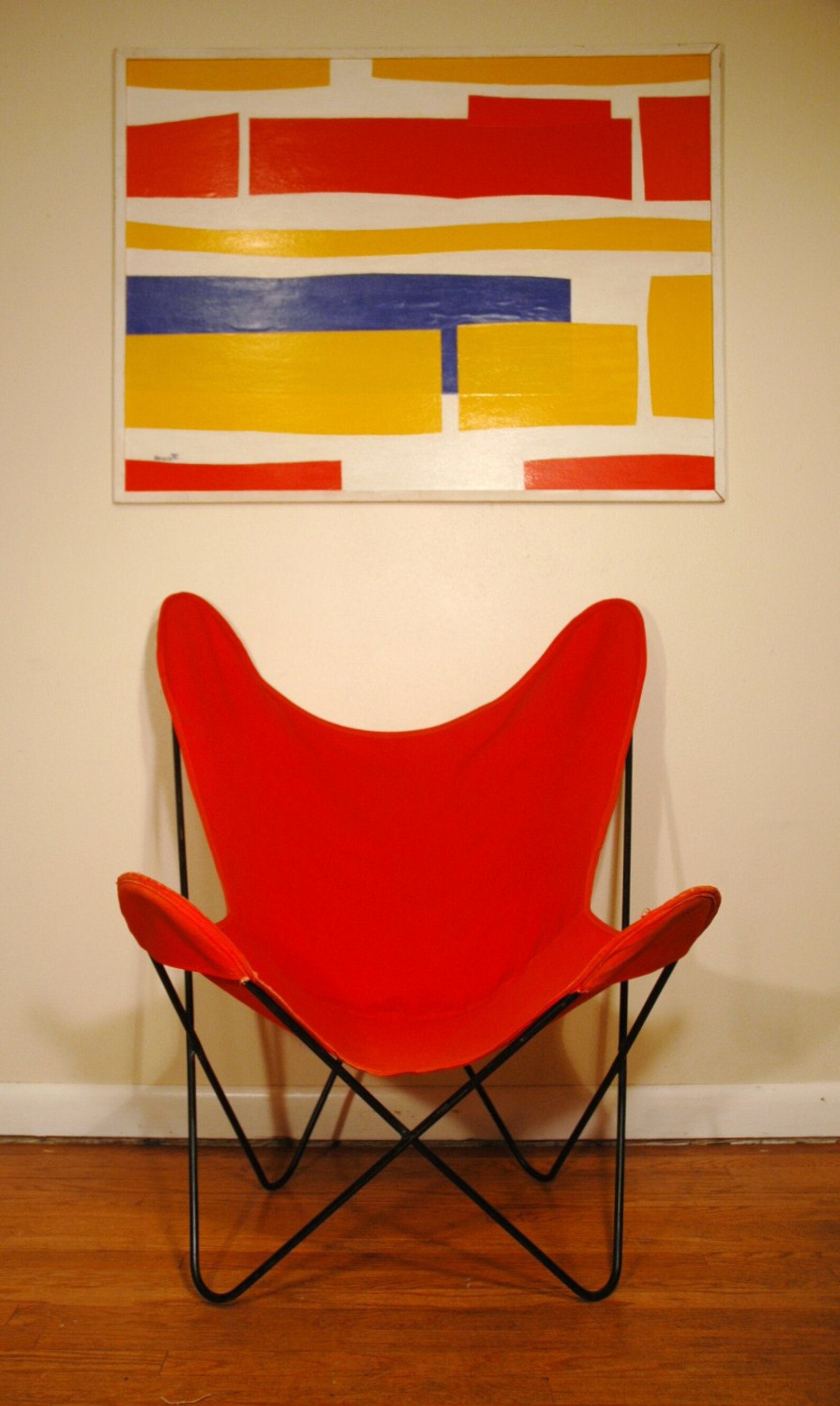 Knoll Hardoy Butterfly Chair Mid Century Modern Orange Etsy