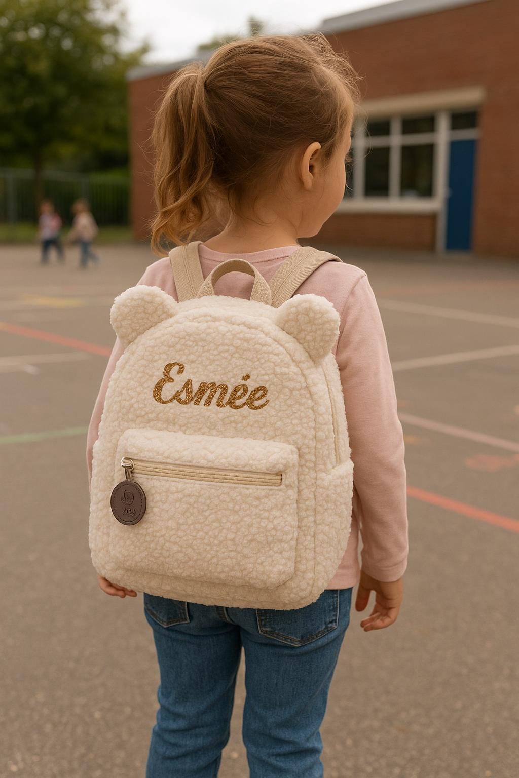Sac à Dos Fille Personnalisable Avec Broderie Nom - Motif Fraise - Taille 23x28cm - Pour 2 à 5 Ans - Idéal Crèche Et Sorties