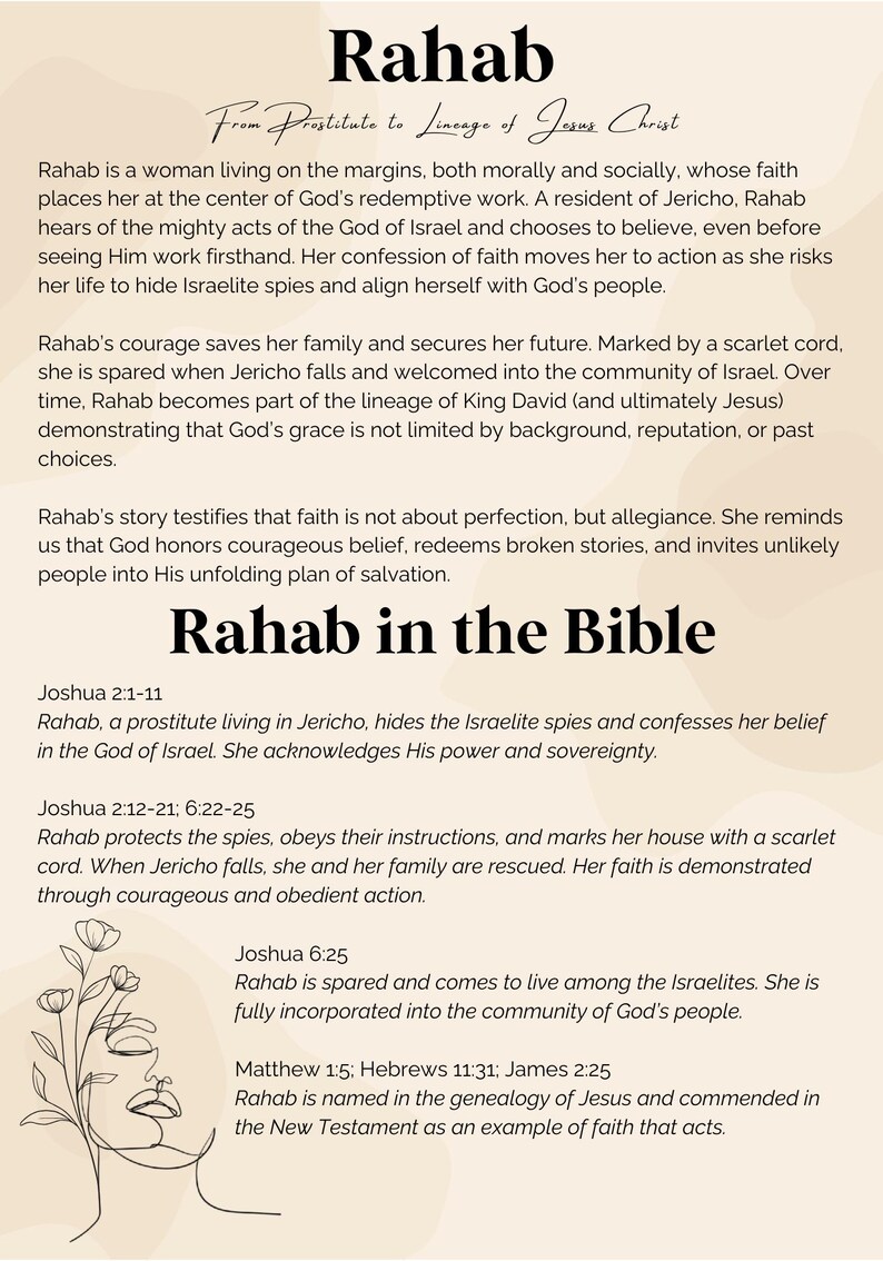 Rahab Graphics Women of the Bible Tip-ins | Bible Journaling Printable | Scripture ...