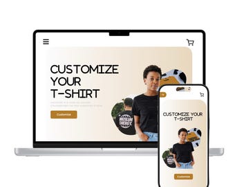 Custom T-Shirt Website Template – Editable Figma Clothing Brand Design