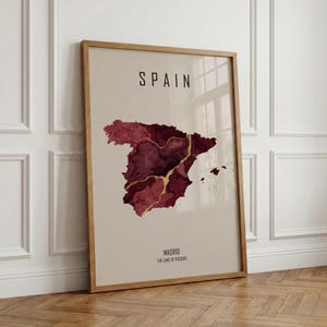 スペイン地図ポスター | マドリード ウォールアート | パーソナライズされたヨーロッパアートプリント | ホーム | 旅行ギフト