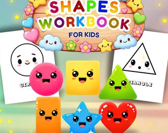 Shapes Tracing Workbook for Kids, Preschool Learning Activities, Toddler Worksheets, Coloring Pages, Fine Motor Skills, Homeschool Printable