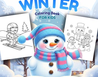 Winter Coloring Book for Kids | 34 Printable Pages (Instant Download)